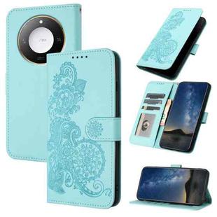 For Honor X60 / X9c Smart Datura Flower Embossed Flip Leather Phone Case(Light Blue)