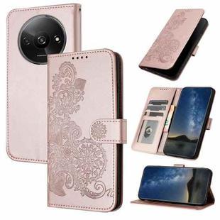 For Xiaomi Redmi A3 Datura Flower Embossed Flip Leather Phone Case(Rose Gold)