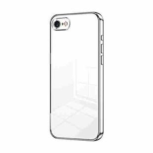 For iPhone SE 2022 / 2020 / 8 / 7 Transparent Plating Fine Hole Phone Case(Silver)