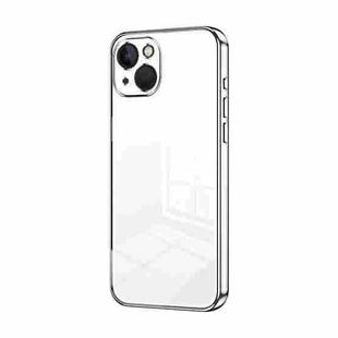 For iPhone 13 Transparent Plating Fine Hole Phone Case(Silver)