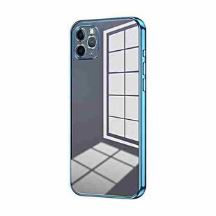 For iPhone 11 Pro Max Transparent Plating Fine Hole Phone Case(Blue)