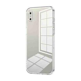 For iPhone X / XS Transparent Plating Fine Hole Phone Case(Transparent)
