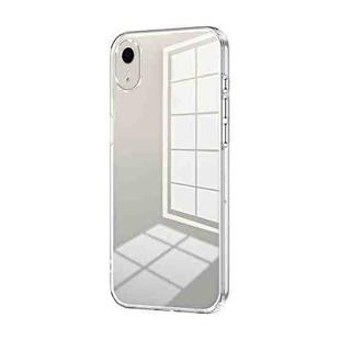 For iPhone XR Transparent Plating Fine Hole Phone Case(Transparent)