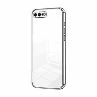 For iPhone 8 Plus / 7 Plus Transparent Plating Fine Hole Phone Case(Silver)