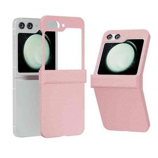 For Samsung Galaxy Z Flip5 5G Carbon Fiber All-inclusive Water Sticker Phone Case(Pink)