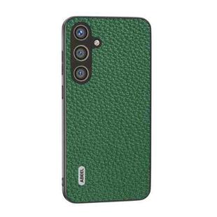For Samsung Galaxy S24+ 5G ABEEL Genuine Leather Litchi Texture Phone Case(Green)