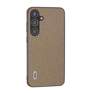 For Samsung Galaxy S24 5G ABEEL Genuine Leather Litchi Texture Phone Case(Grey)