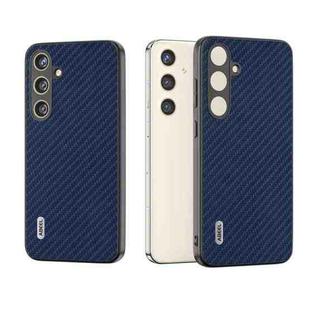 For Samsung Galaxy S24+ 5G ABEEL Carbon Fiber Texture Protective Phone Case(Dark Blue)