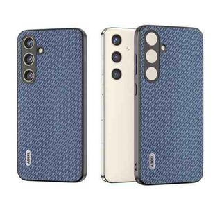 For Samsung Galaxy S24+ 5G ABEEL Carbon Fiber Texture Protective Phone Case(Light Blue)