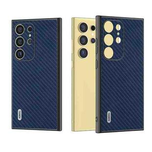 For Samsung Galaxy S24 Ultra 5G ABEEL Carbon Fiber Texture Protective Phone Case(Dark Blue)