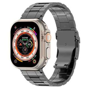 For Apple Watch Ultra 2 49mm Safety Buckle Trapezoid Titanium Steel Watch Band(Grey)