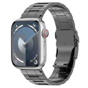 For Apple Watch Series 8 45mm Safety Buckle Trapezoid Titanium Steel Watch Band(Grey)