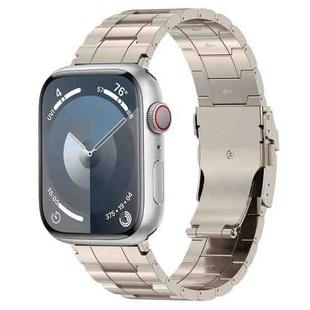 For Apple Watch Series 3 42mm Safety Buckle Trapezoid Titanium Steel Watch Band(Titanium)