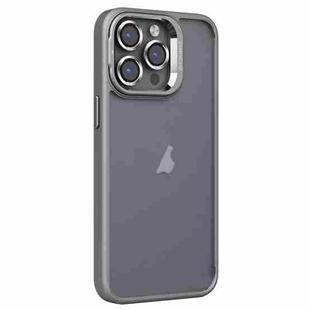 For iPhone 13 Pro Max Invisible Lens Holder PC + TPU Frosted Phone Case(Gray)