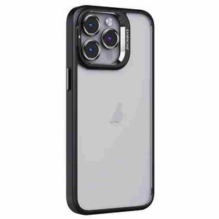 For iPhone 13 Pro Max Invisible Lens Holder PC + TPU Frosted Phone Case(Black)