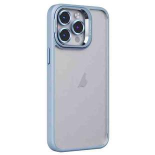 For iPhone 13 Pro Invisible Lens Holder PC + TPU Frosted Phone Case(Blue)