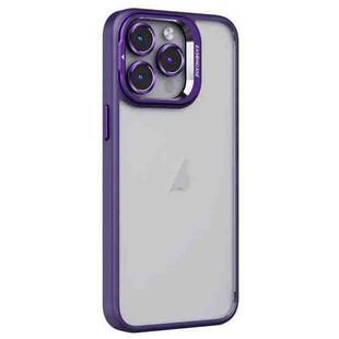 For iPhone 13 Pro Invisible Lens Holder PC + TPU Frosted Phone Case(Purple)