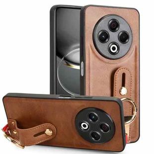 For Tecno Spark 30 4G Wristband Leather Back Phone Case(Brown)