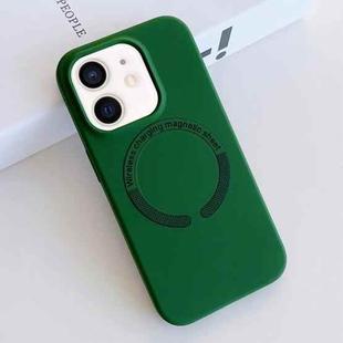 For iPhone 11 MagSafe Magnetic Liquid Silicone Phone Case(Green)