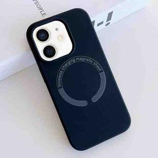 For iPhone 12 MagSafe Magnetic Liquid Silicone Phone Case(Dark Blue)