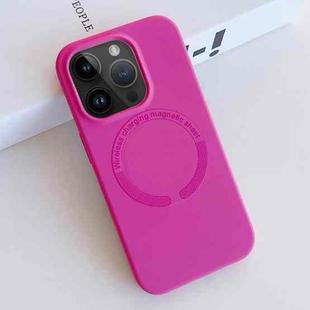 For iPhone 12 Pro MagSafe Magnetic Liquid Silicone Phone Case(Rose Red)