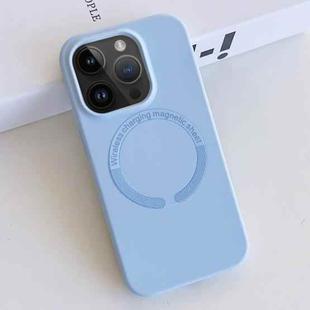 For iPhone 12 Pro MagSafe Magnetic Liquid Silicone Phone Case(Light Blue)
