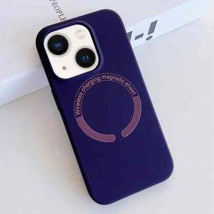 For iPhone 13 MagSafe Magnetic Liquid Silicone Phone Case(Dark Purple)