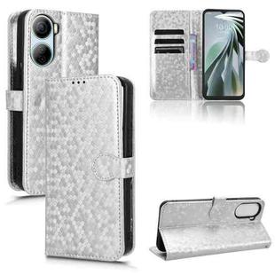 For ZTE Libero 5G IV Honeycomb Dot Texture Leather Phone Case(Silver)