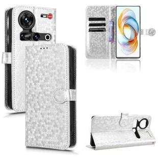 For ZTE nubia Z70 Ultra Honeycomb Dot Texture Leather Phone Case(Silver)