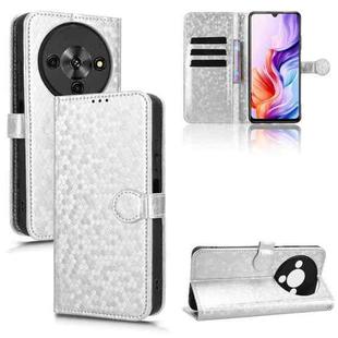 For ZTE Blade A76 5G Honeycomb Dot Texture Leather Phone Case(Silver)