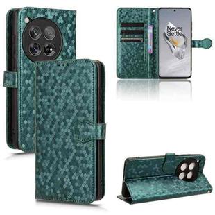 For OnePlus 12 Honeycomb Dot Texture Leather Phone Case(Green)