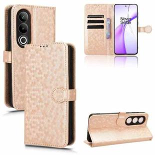 For OnePlus Nord CE4 5G Global Honeycomb Dot Texture Leather Phone Case(Gold)