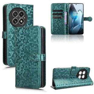 For OnePlus 13 5G Honeycomb Dot Texture Leather Phone Case(Green)