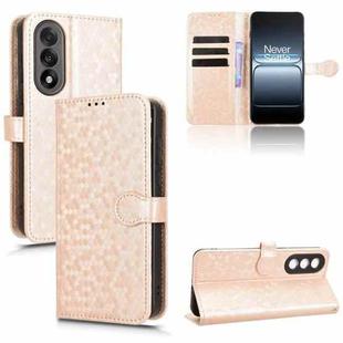 For OnePlus Ace 5 Ultra / Nord 5 Honeycomb Dot Texture Leather Phone Case(Gold)