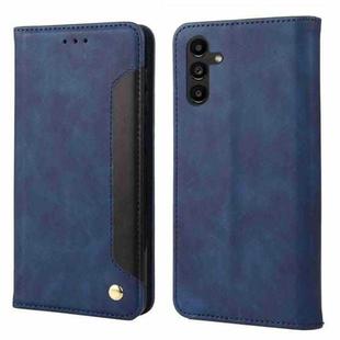 For Samsung Galaxy S24 5G Skin Feel Splicing Leather Phone Case(Blue)