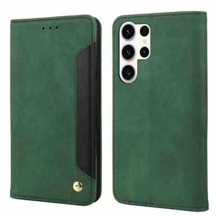 For Samsung Galaxy S24 Ultra 5G Skin Feel Splicing Leather Phone Case(Green)