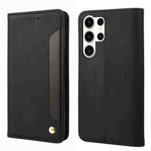 For Samsung Galaxy S24 Ultra 5G Skin Feel Splicing Leather Phone Case(Black)