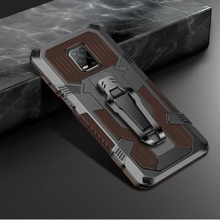 For Xiaomi Redmi Note 9S Machine Armor Warrior Shockproof PC + TPU Protective Case(Coffee)
