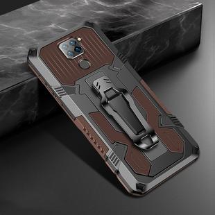 For Xiaomi Redmi Note 9 Machine Armor Warrior Shockproof PC + TPU Protective Case(Coffee)