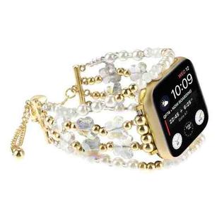 For Apple Watch Series 6 40mm Butterfly Chain Bracelet Metal Watch Band(Transparent Gold)
