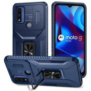 For Motorola G Pure/G Play 2023/G Power 2022 Sliding Camshield Holder Phone Case(Blue)