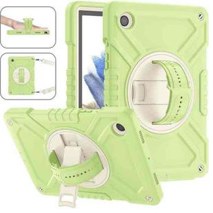 For Samsung Galaxy Tab A8 X200 X Rotation PC Hybrid Silicone Tablet Case with Strap(Yellow Green White)