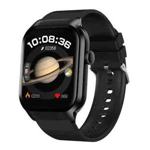 2.01 inch Silicone Strap Bluetooth Call Smart Watch Support Heart Rate Monitoring / Non-invasive Blood Sugar(Black)