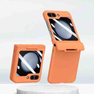 For Samsung Galaxy Z Flip5 5G PC Skin Feel Integrated Foldable Mid Shaft Phone Case(Orange)