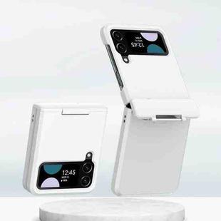 For Samsung Galaxy Z Flip3 5G/Z Flip4 5G PC Skin Feel Integrated Foldable Mid Shaft Phone Case(White)