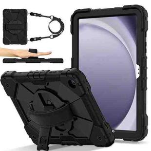 For Samsung Galaxy Tab A9+ X216 Contrast Color Robot C2 Silicone Hybrid PC Tablet Case(Black)