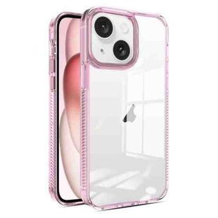 For iPhone 15 2.5mm Anti-slip Clear Acrylic Hybrid TPU Phone Case(Pink)