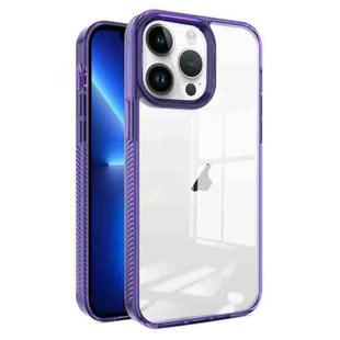 For iPhone 13 Pro 2.5mm Anti-slip Clear Acrylic Hybrid TPU Phone Case(Deep Purple)