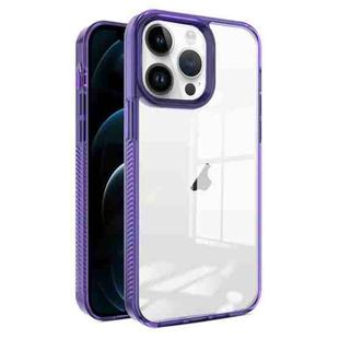 For iPhone 12 Pro Max 2.5mm Anti-slip Clear Acrylic Hybrid TPU Phone Case(Deep Purple)