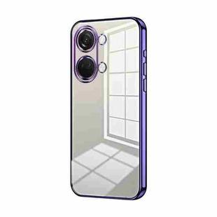 For OnePlus Ace 2V / Nord 3 Transparent Plating Fine Hole Phone Case(Purple)